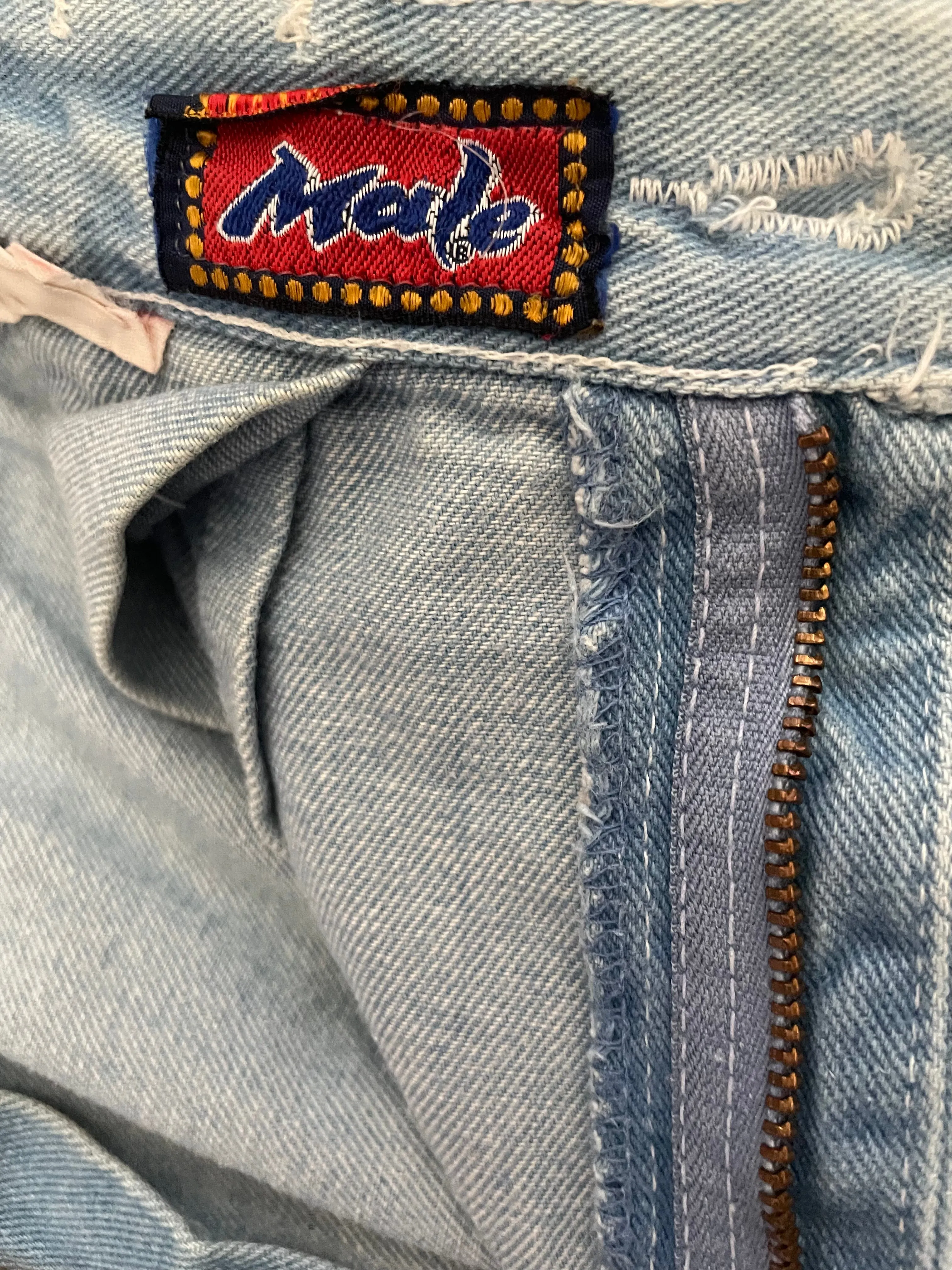 1970s Light Wash Wide Leg Jeans