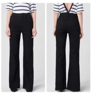 3X1 Black Adeline Split Flare Trouser/Wide Leg Jeans Sz 26 black not