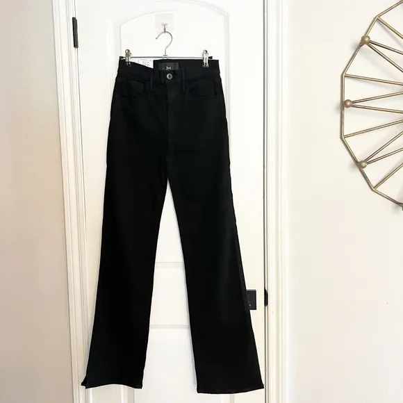 3X1 Black Adeline Split Flare Trouser/Wide Leg Jeans Sz 26 black not