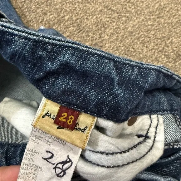 7 For All Mankind Women A Pocket Jeans Flared Wide Leg Dark Wash size 28