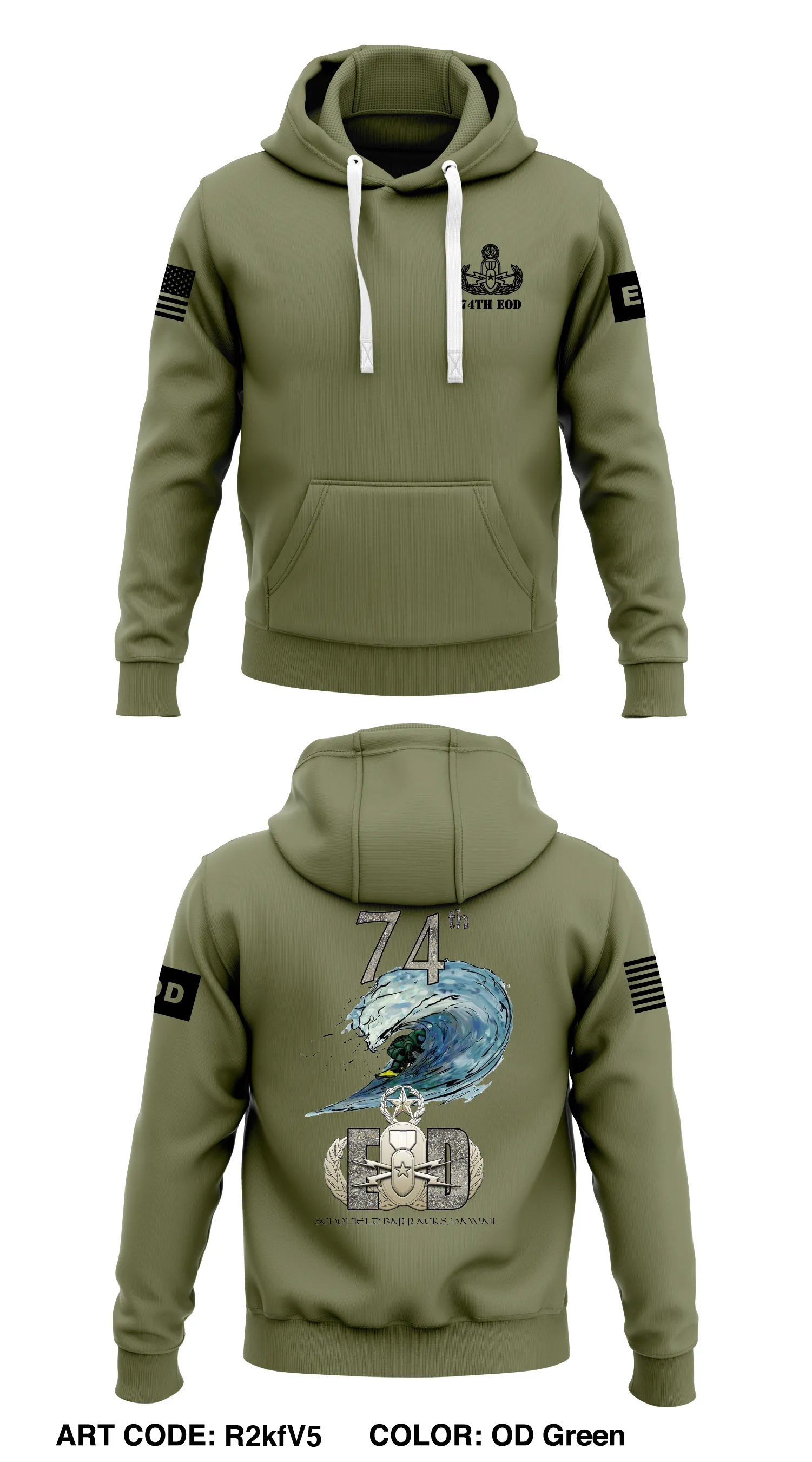 74th EOD Store 1  Core Men's Hooded Performance Sweatshirt - R2kfV5
