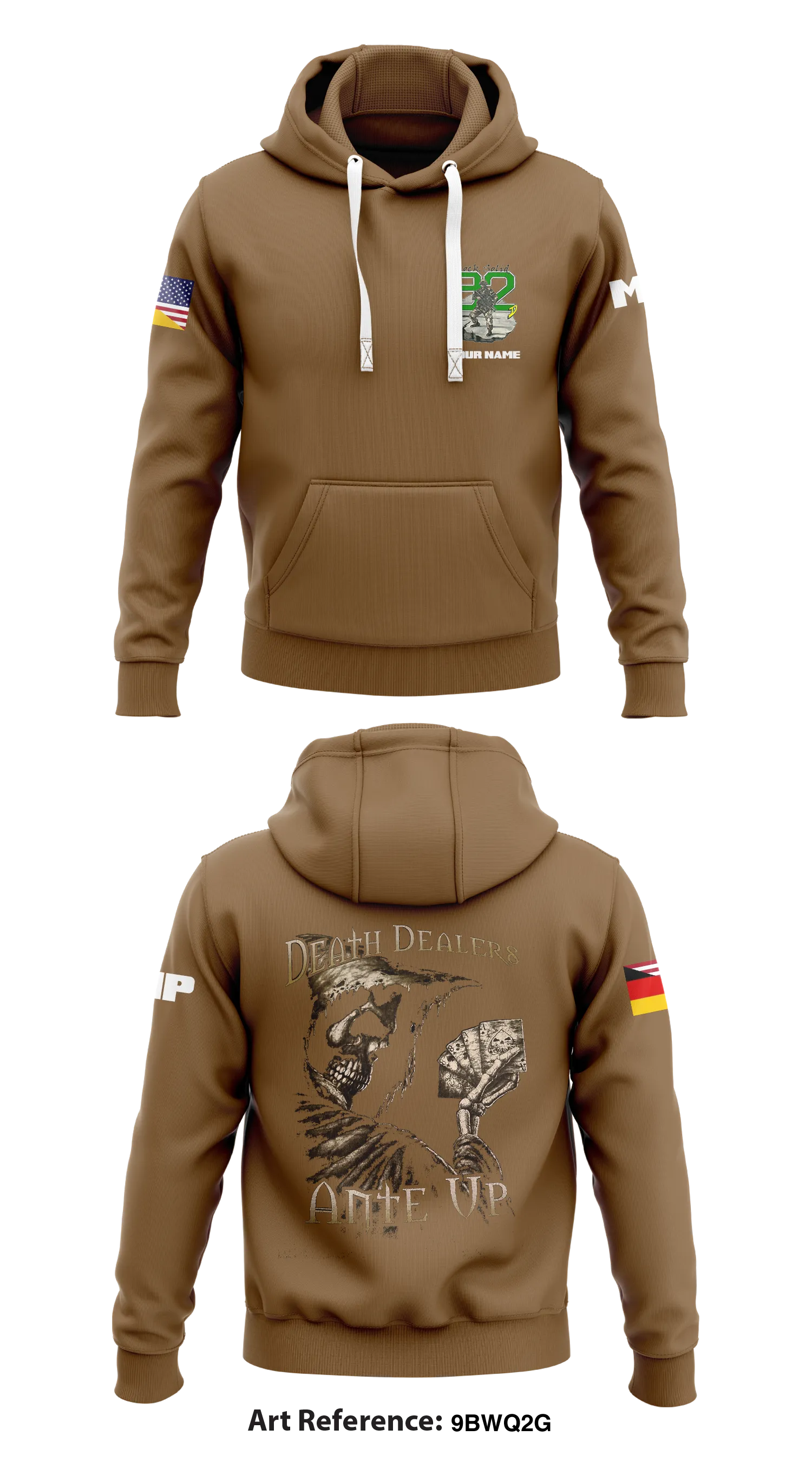 92nd MP Co -Rock Solid- Store 1  Core Men's Hooded Performance Sweatshirt - 9BWQ2G