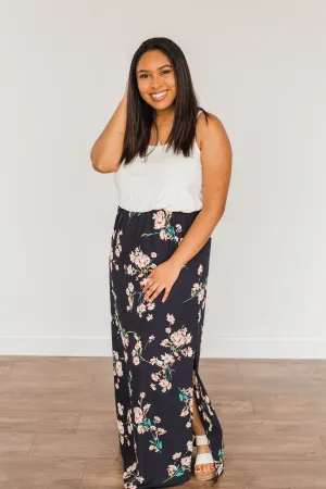 A Moment To Remember Maxi Dress- Deep Navy