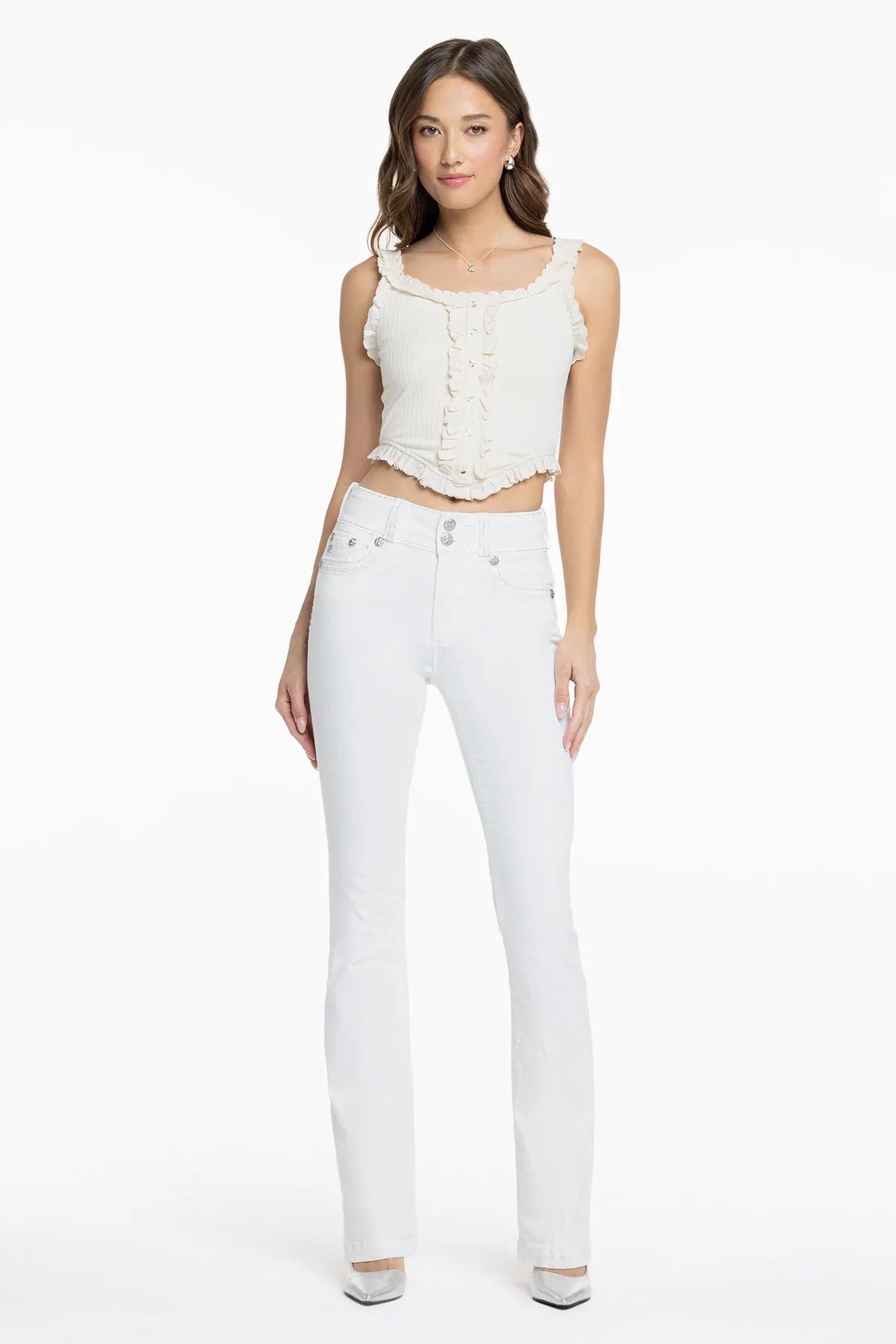 Adeline White Bootcut Jeans