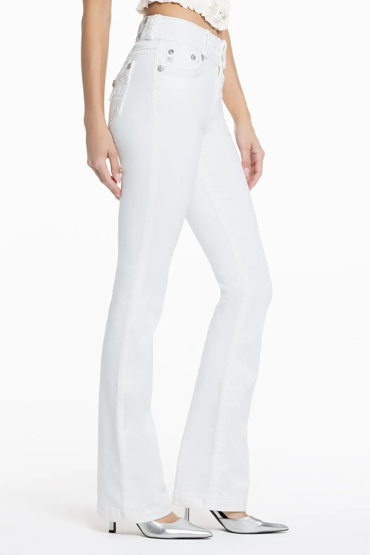 Adeline White Bootcut Jeans