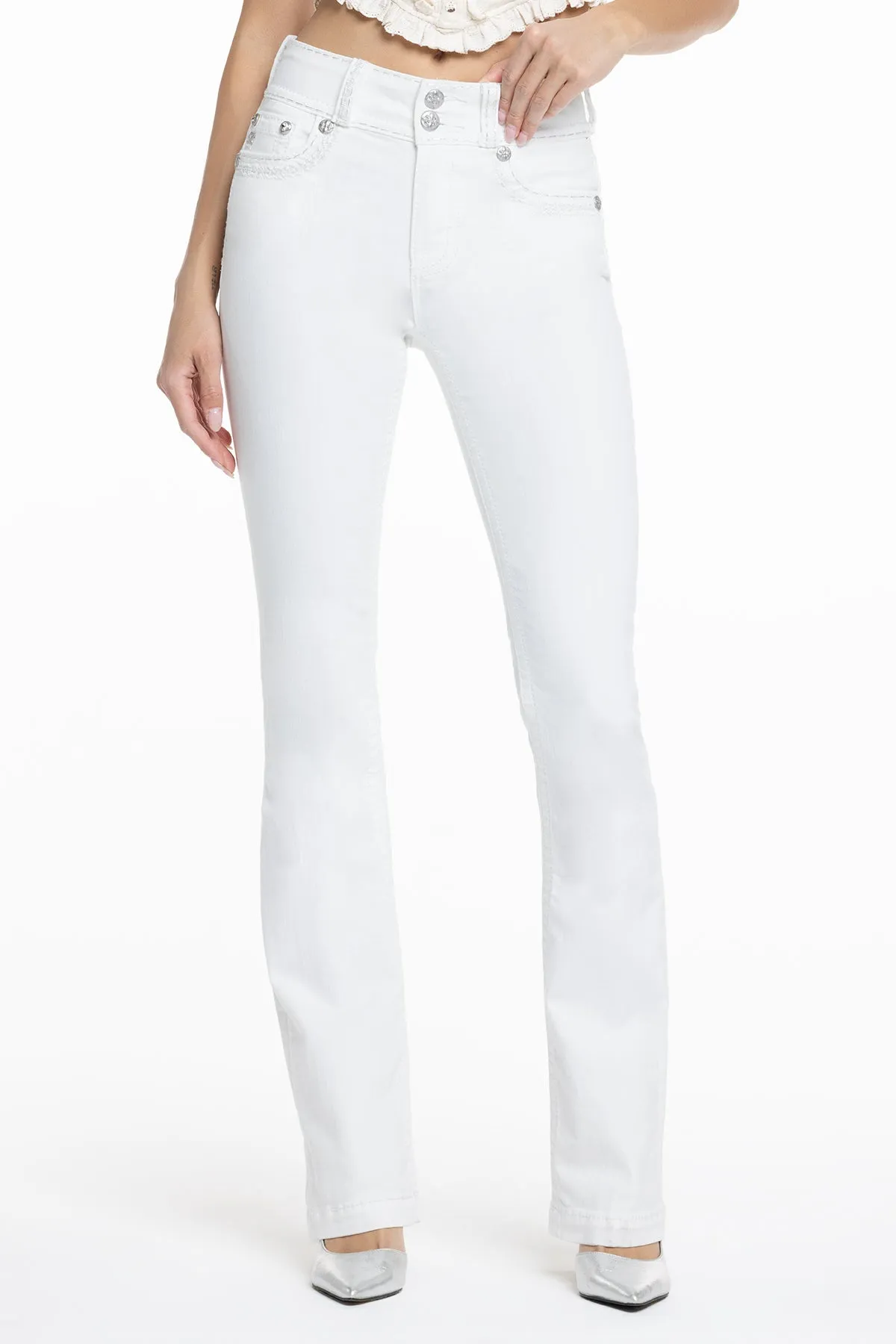 Adeline White Bootcut Jeans