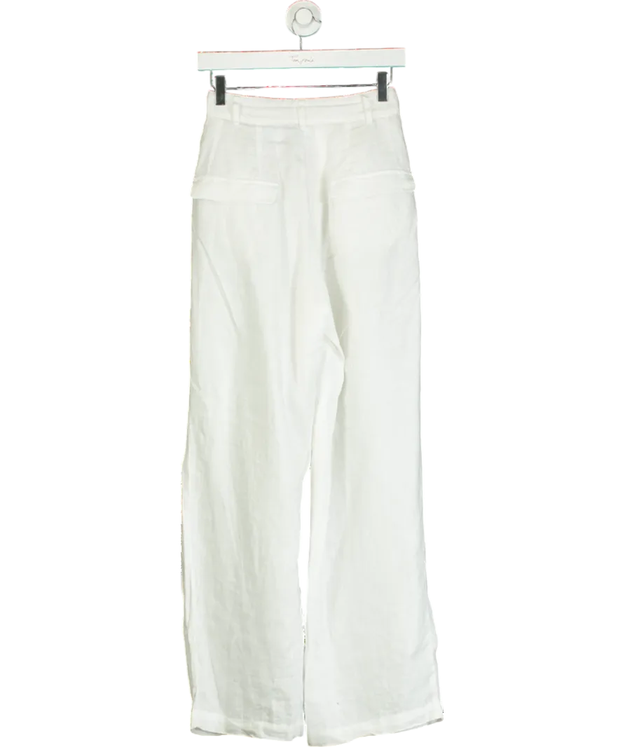 aexae White Linen High-rise Trouser UK XS