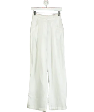 aexae White Linen High-rise Trouser UK XS
