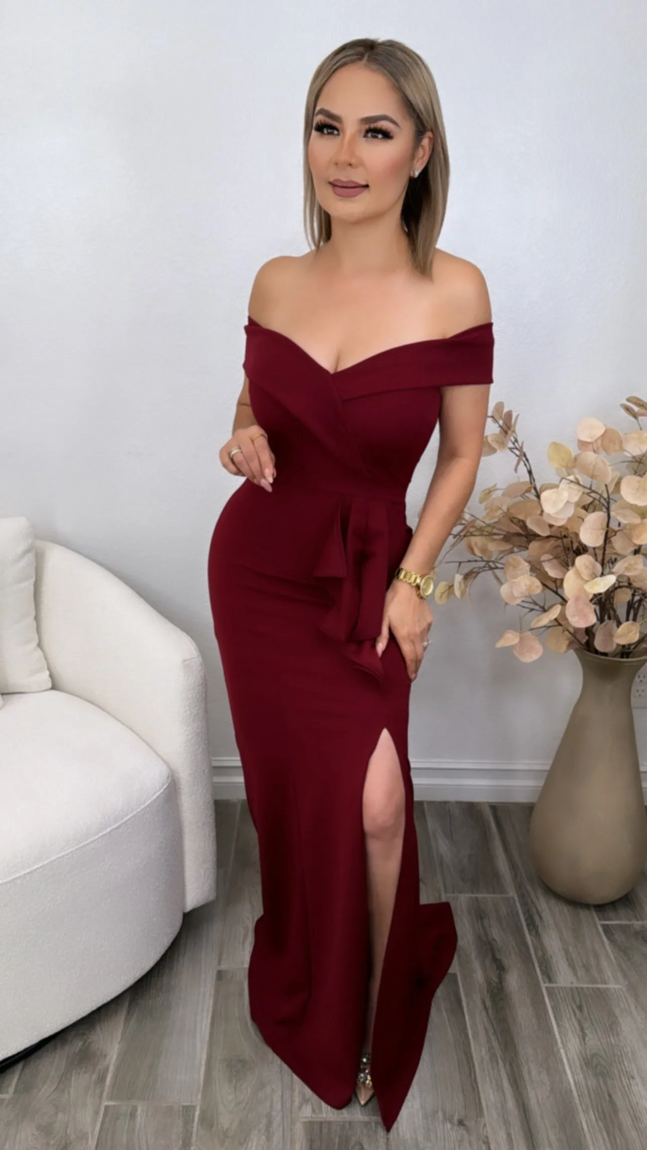 AIDEN WINE DRESS