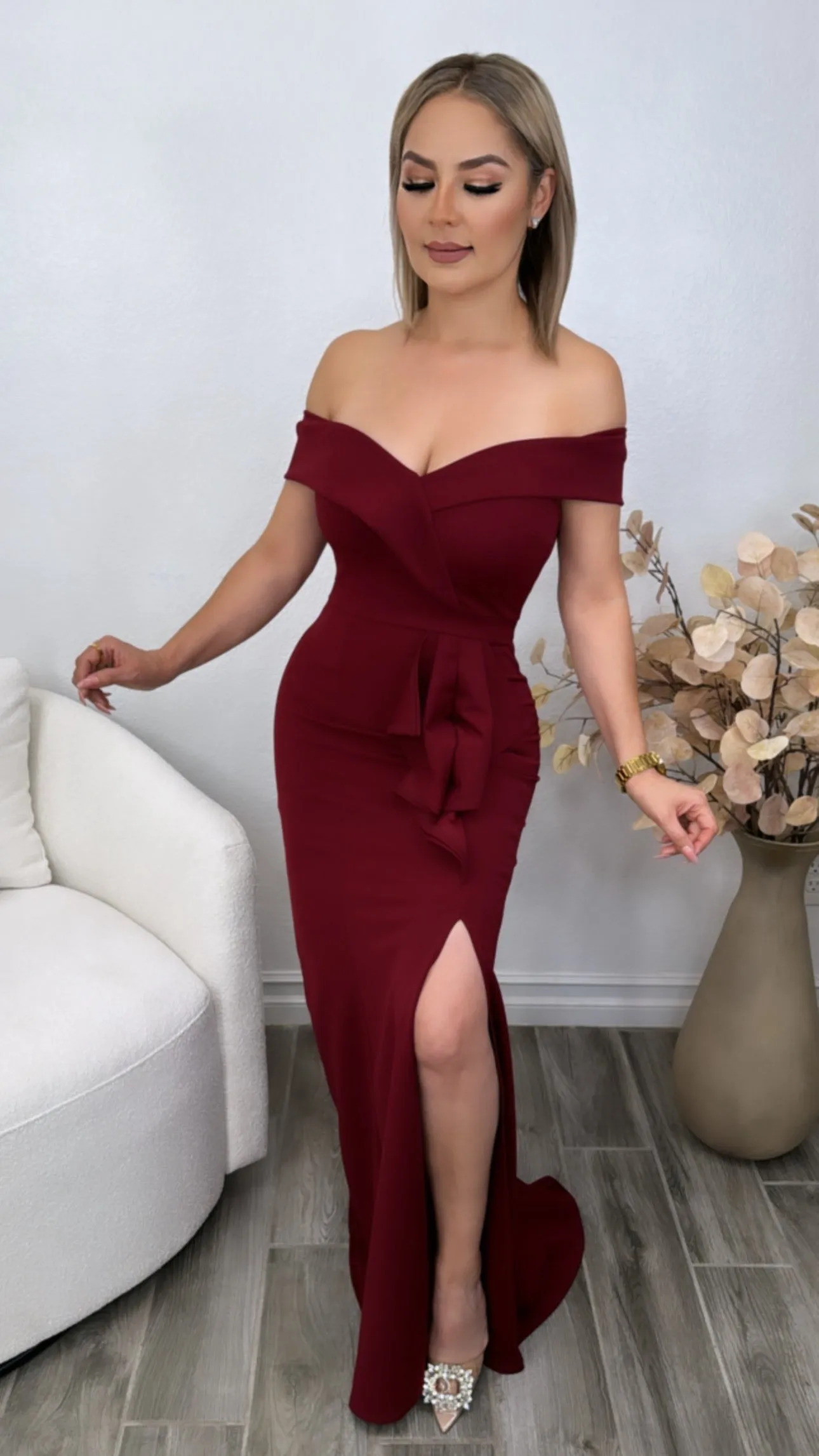 AIDEN WINE DRESS