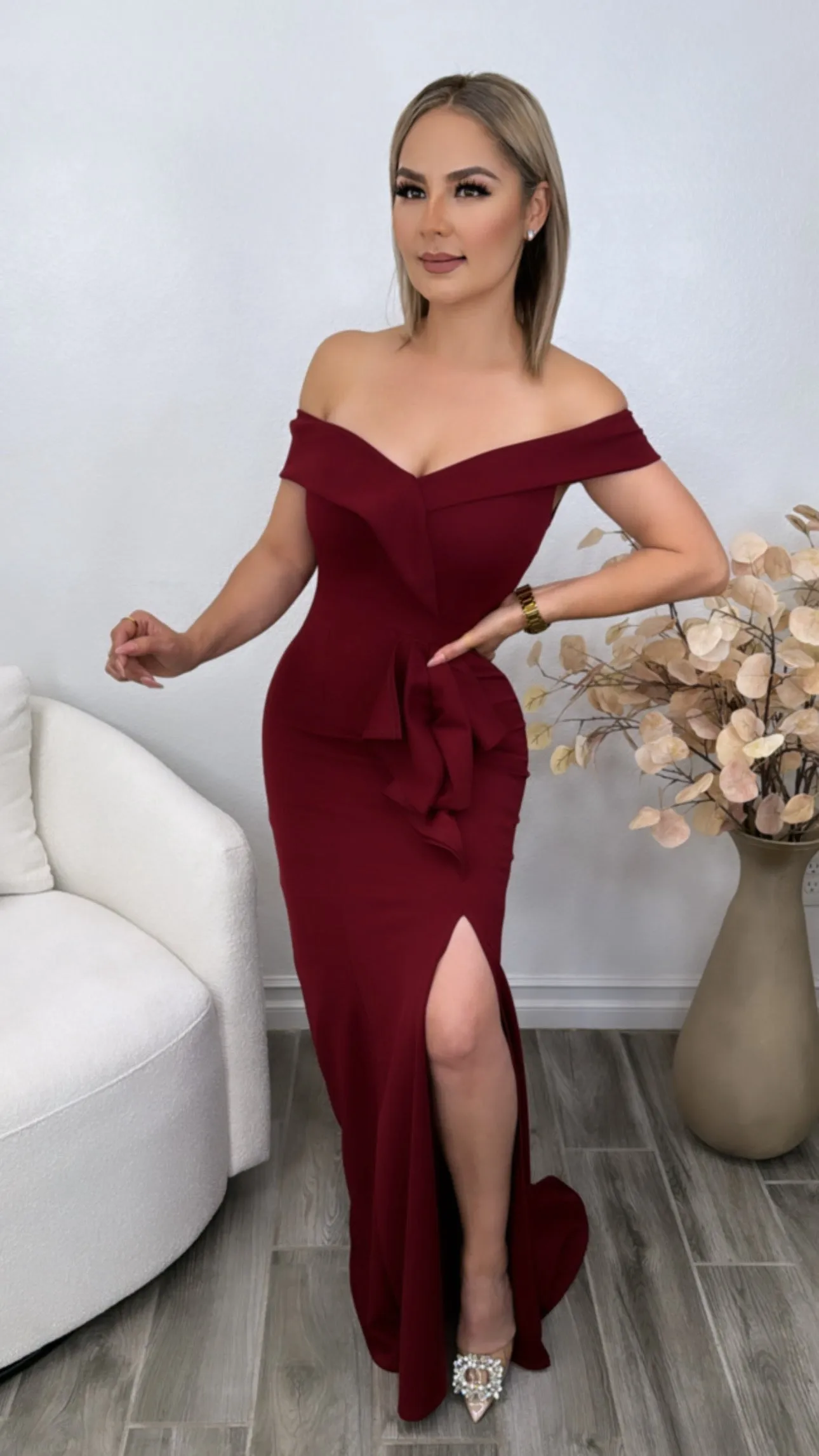 AIDEN WINE DRESS