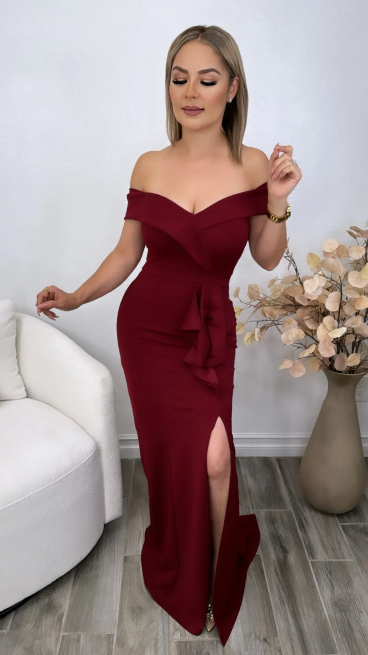 AIDEN WINE DRESS