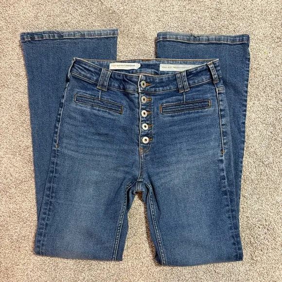 Anthropologie Pilcro High Waisted Denim Trouser Bootcut Jeans Blue Size 26