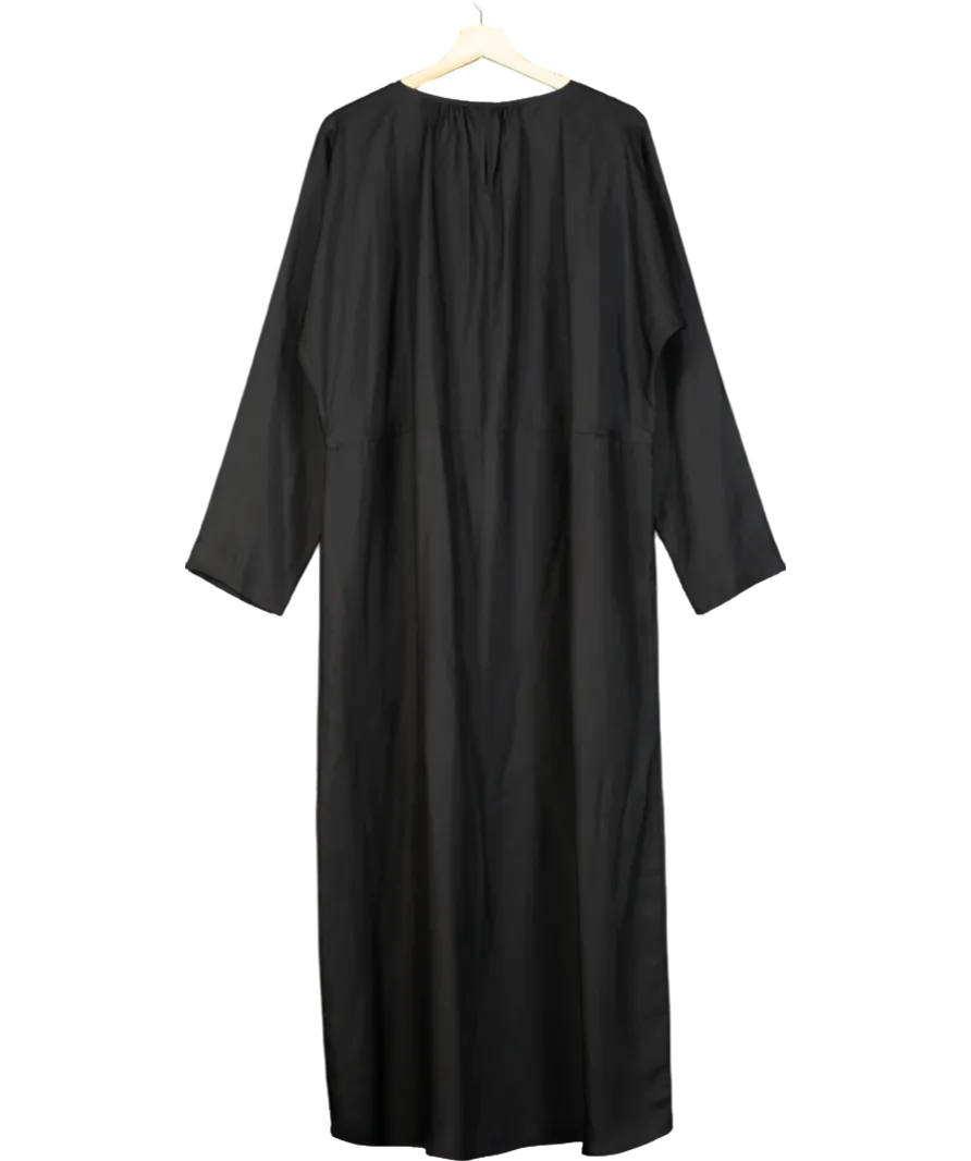 Asceno Black Rhodes 100% Silk Maxi Dress UK XS/S