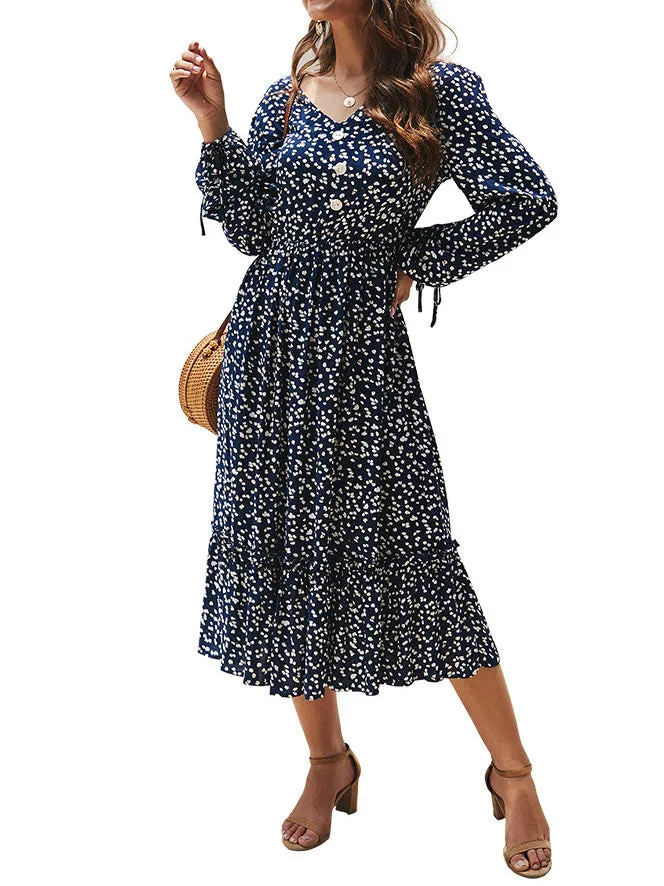 Autumn and Winter Long Sleeve Elegant Fashion Dress