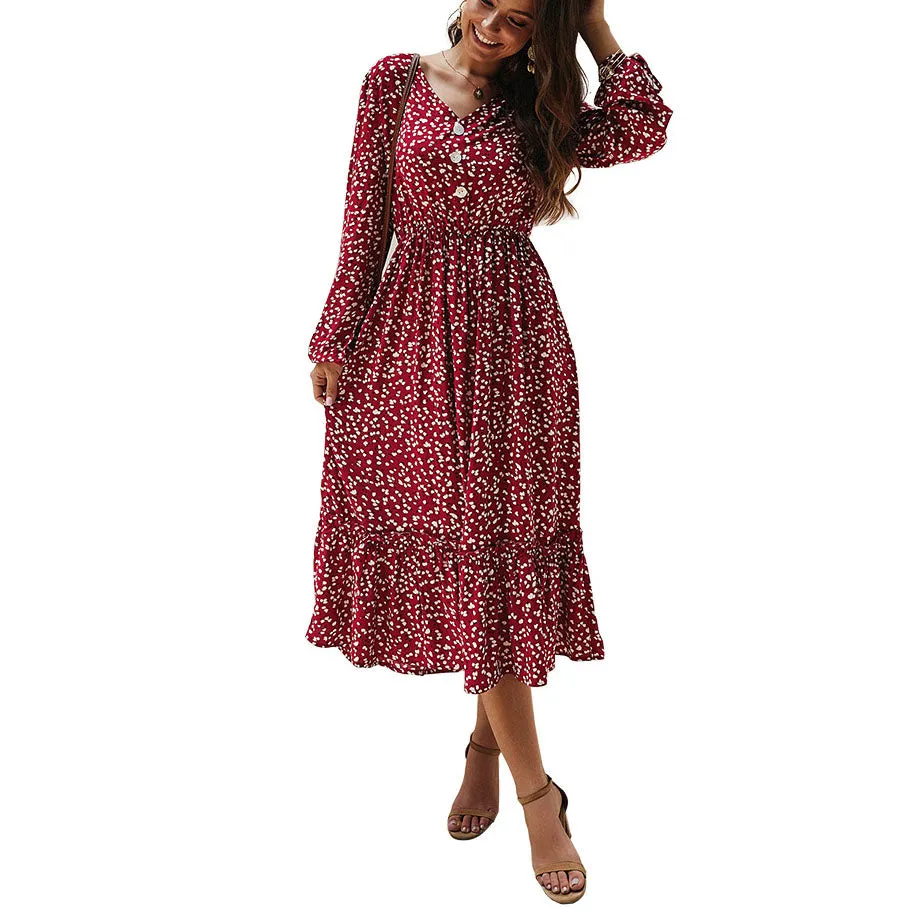 Autumn and Winter Long Sleeve Elegant Fashion Dress