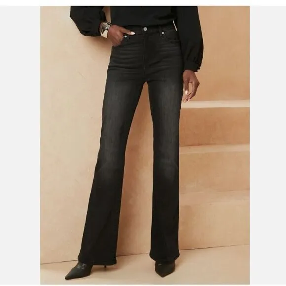 Banana Republic High Rise Y2k Bootcut Black Wash Stretch Jeans Size 33/16 RT$90