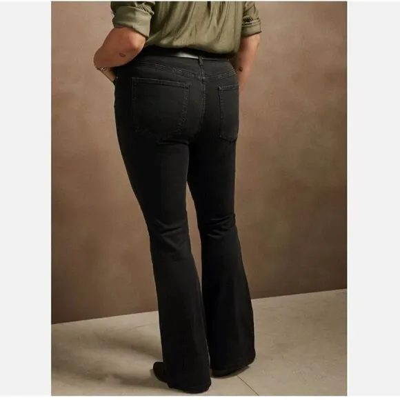 Banana Republic High Rise Y2k Bootcut Black Wash Stretch Jeans Size 33/16 RT$90