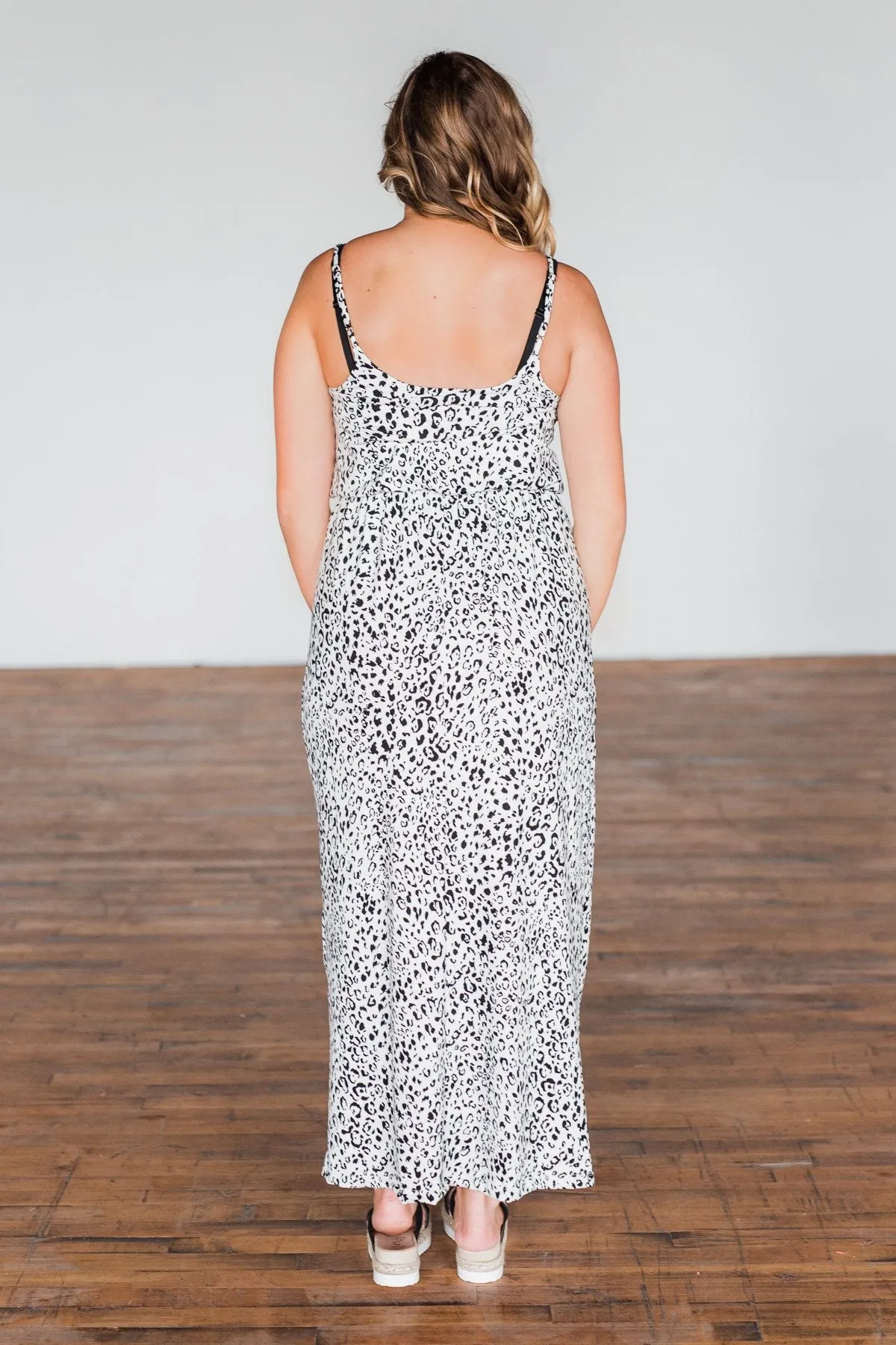 Begin Your Journey Leopard Maxi Dress- Off White