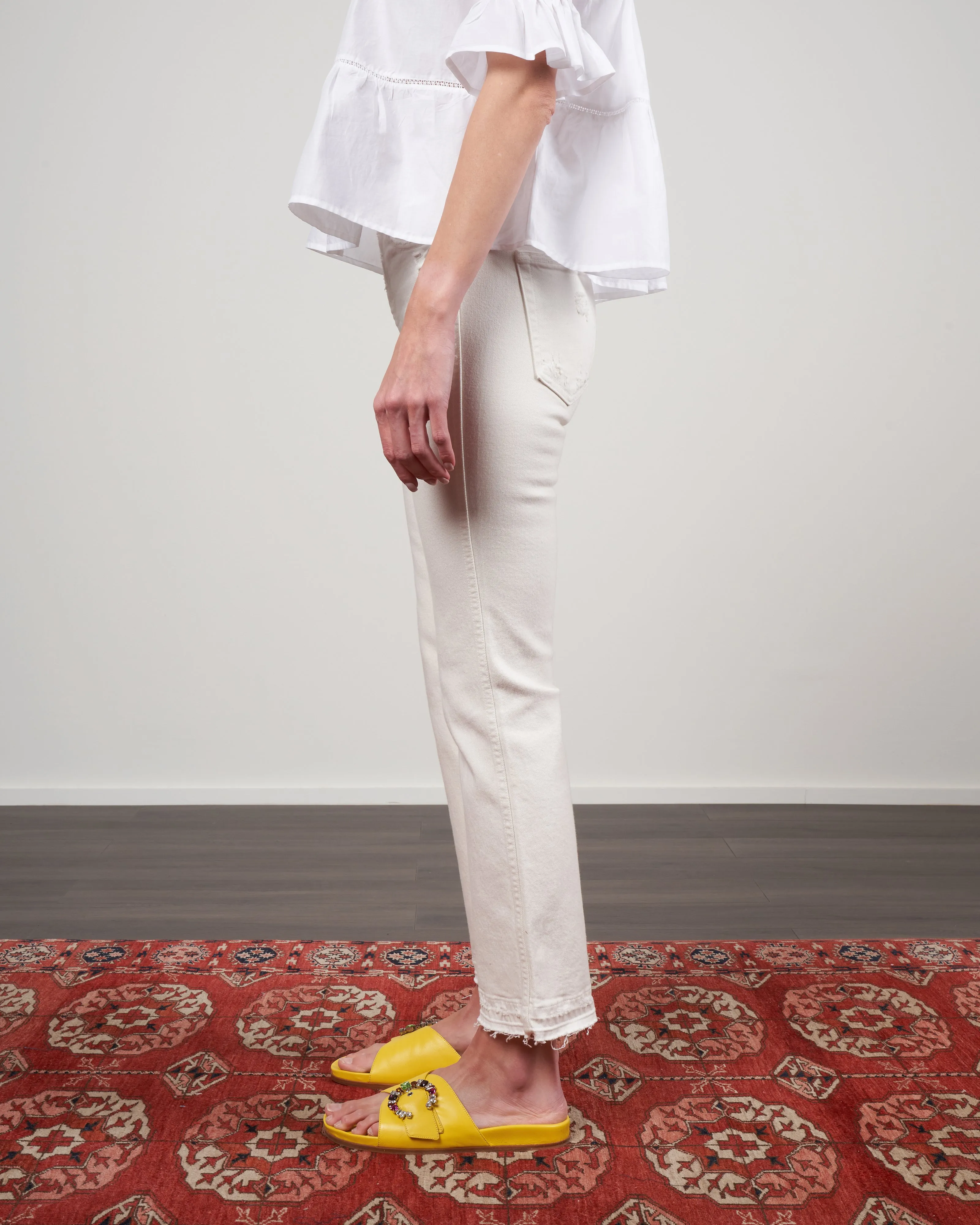 bella high rise slight boot cut jeans - white oak