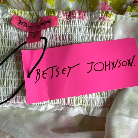 BETSEY JOHNSON Pepper Midi Dress in Color Sonic White, Size M.