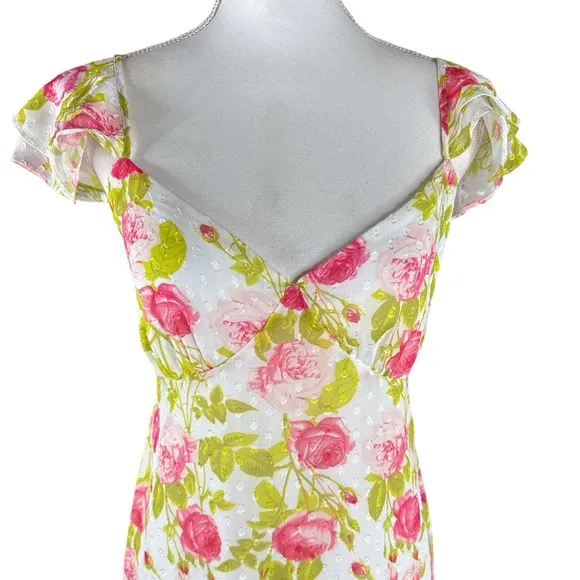 BETSEY JOHNSON Pepper Midi Dress in Color Sonic White, Size M.
