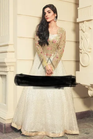 Beutifull wedding party dress in ash white and pink color Model # P 916