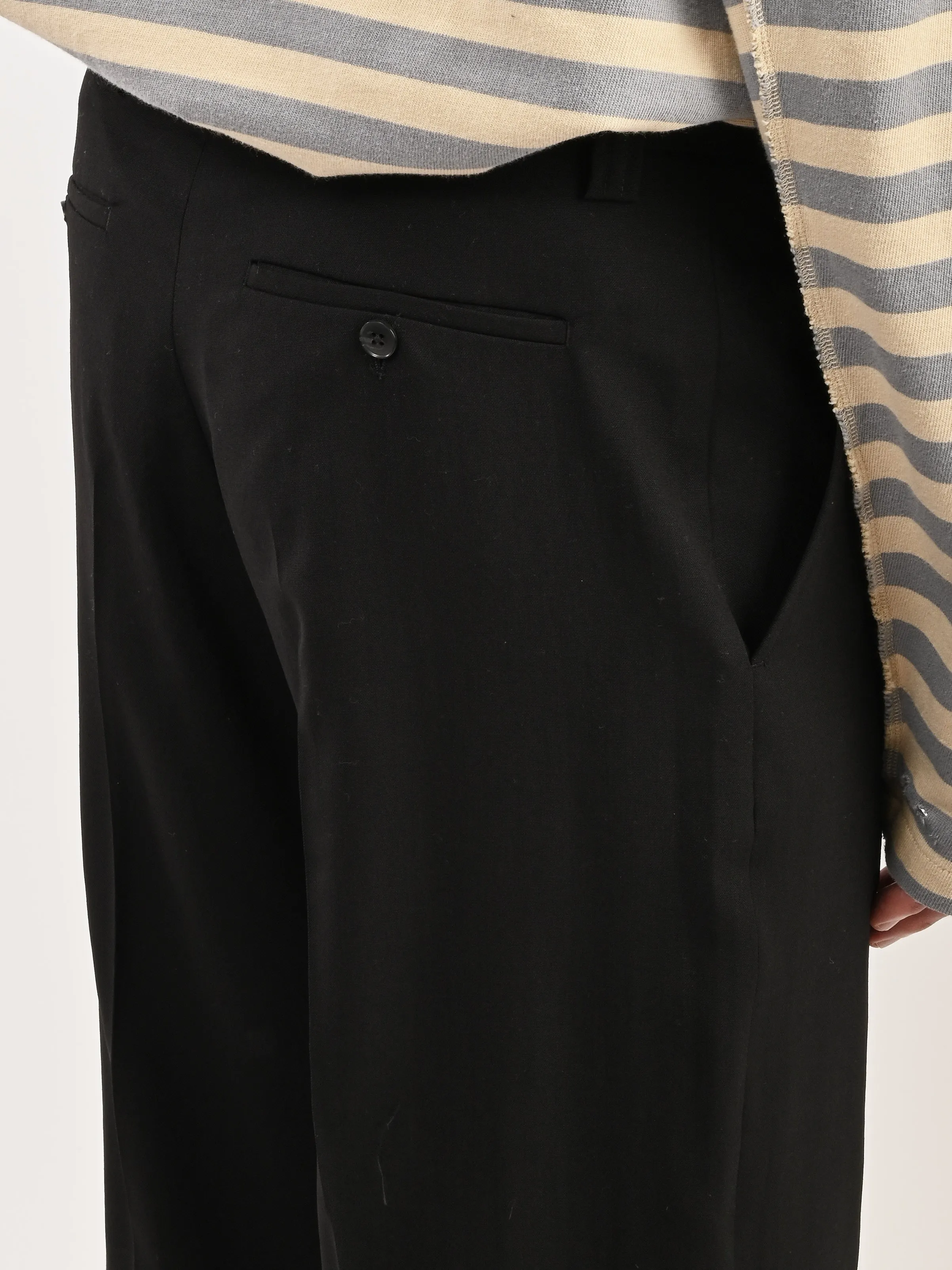 Black Tropical Wool Study Trousers