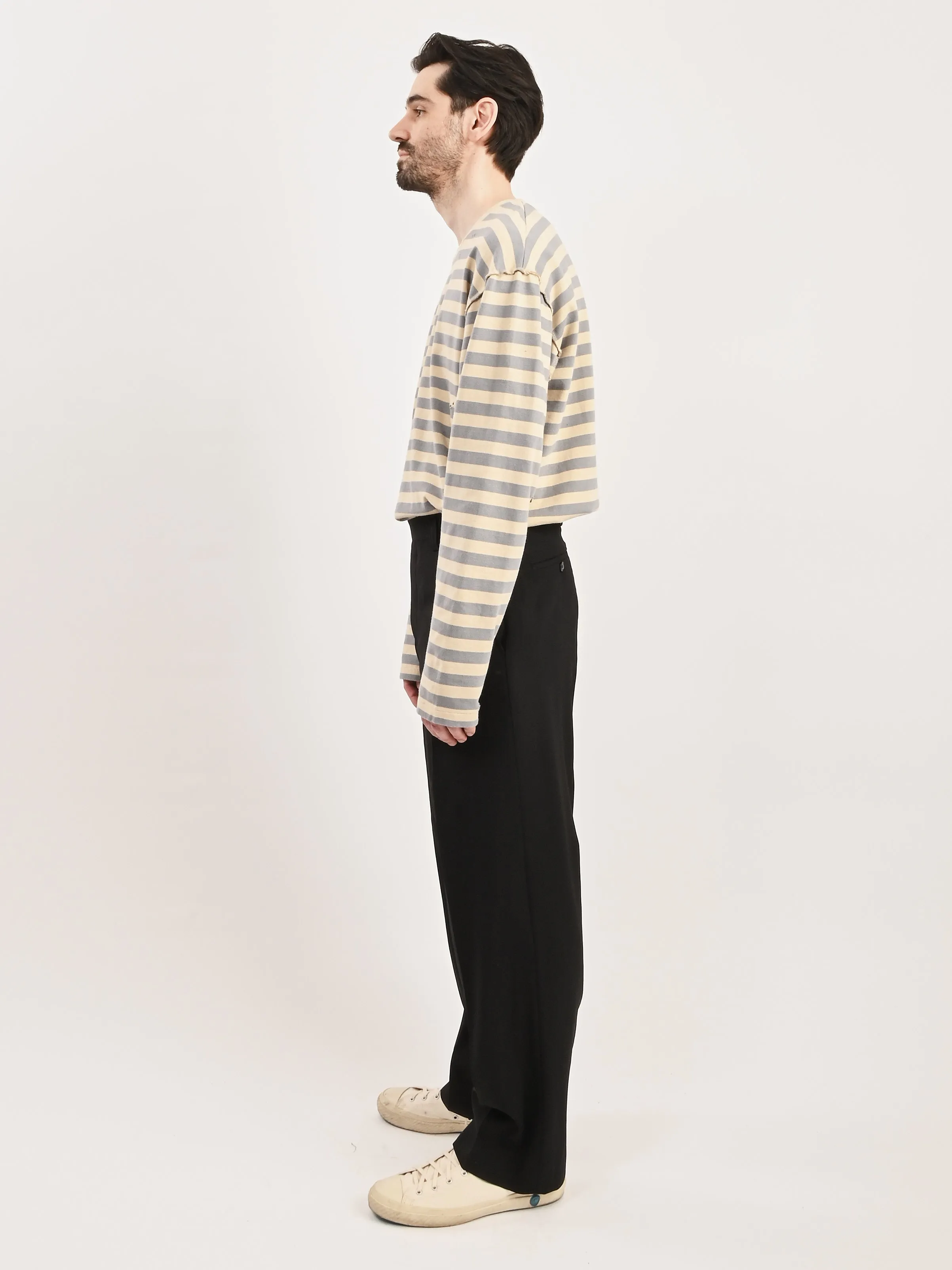 Black Tropical Wool Study Trousers