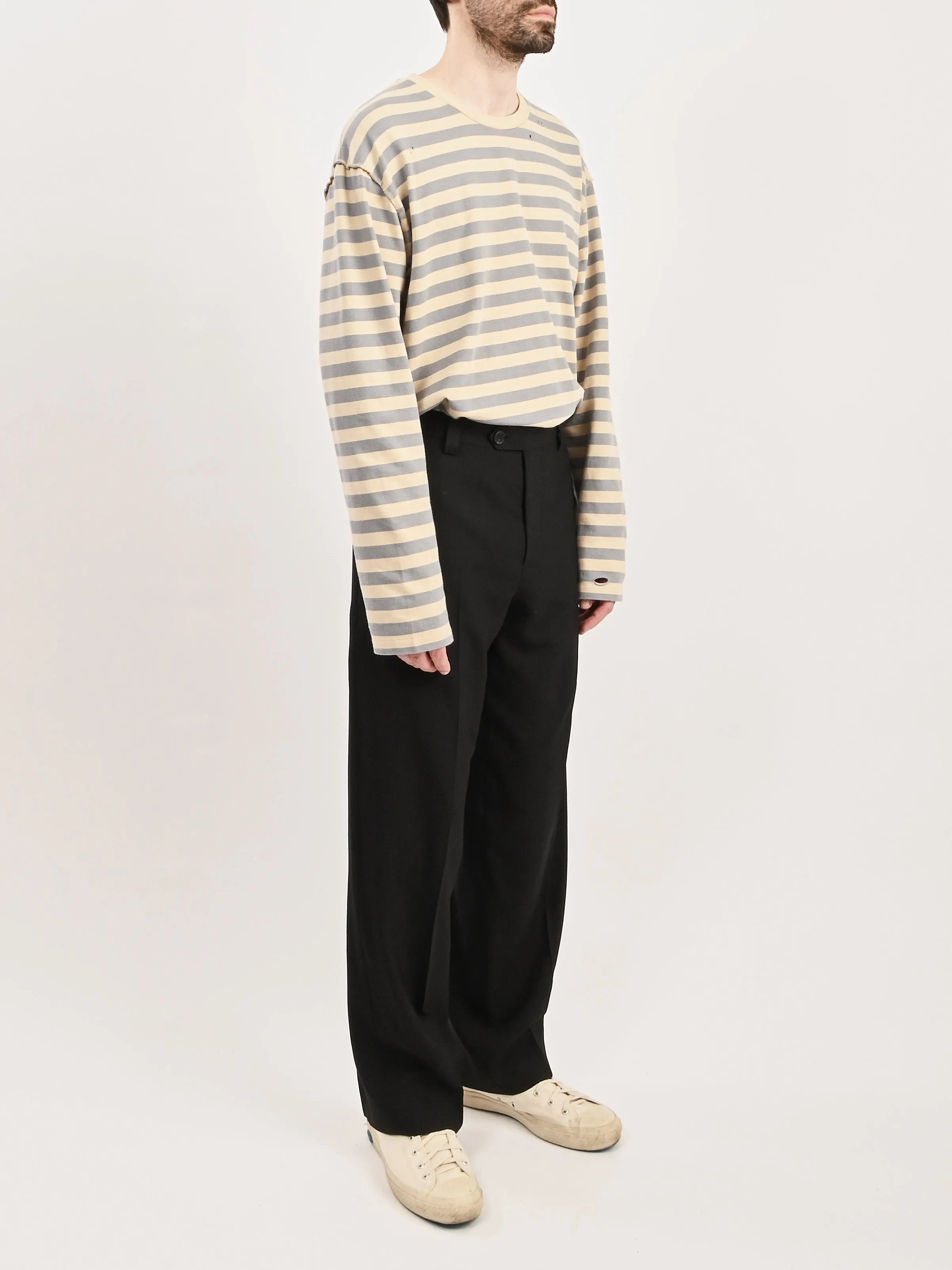 Black Tropical Wool Study Trousers