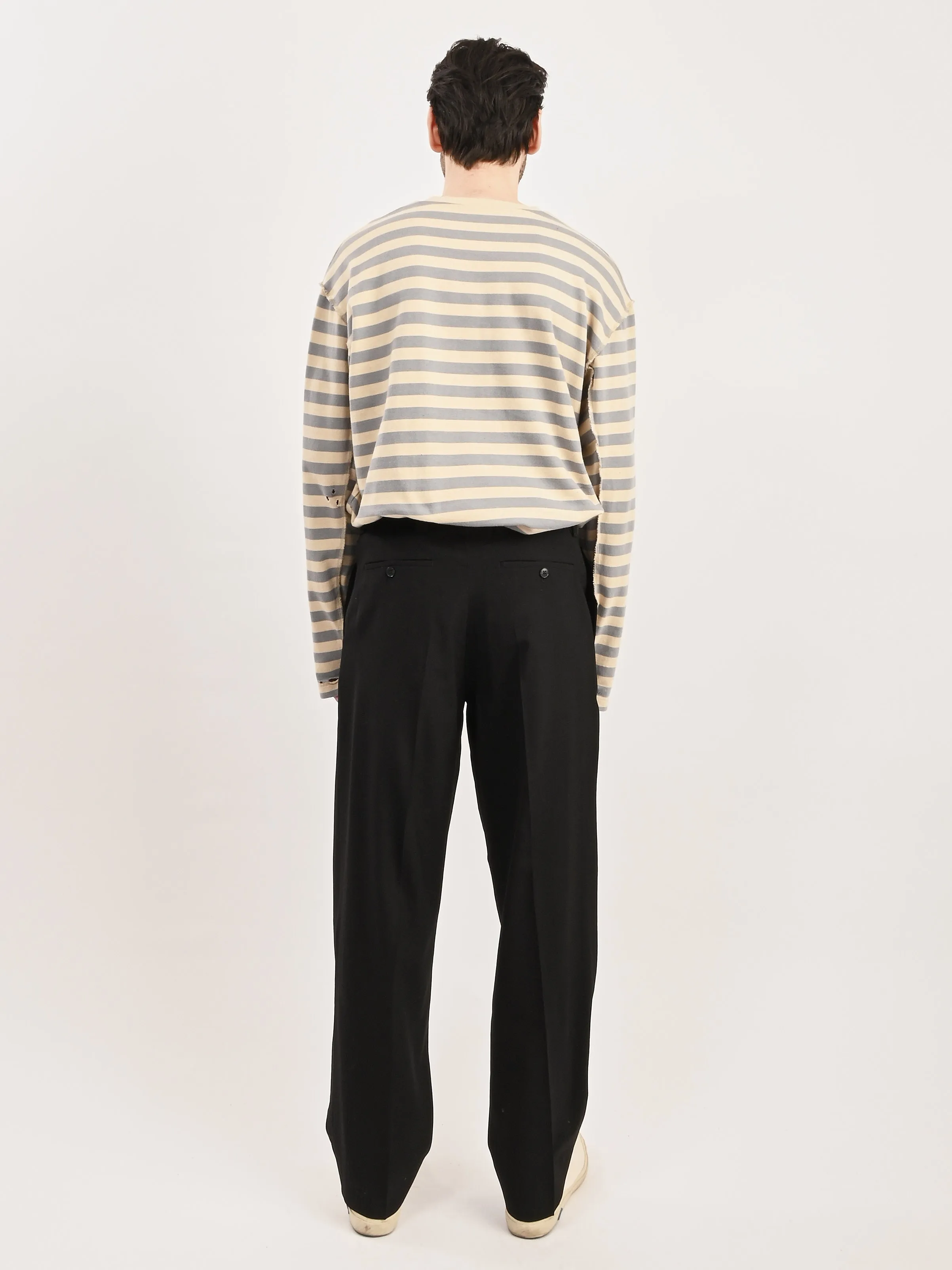 Black Tropical Wool Study Trousers