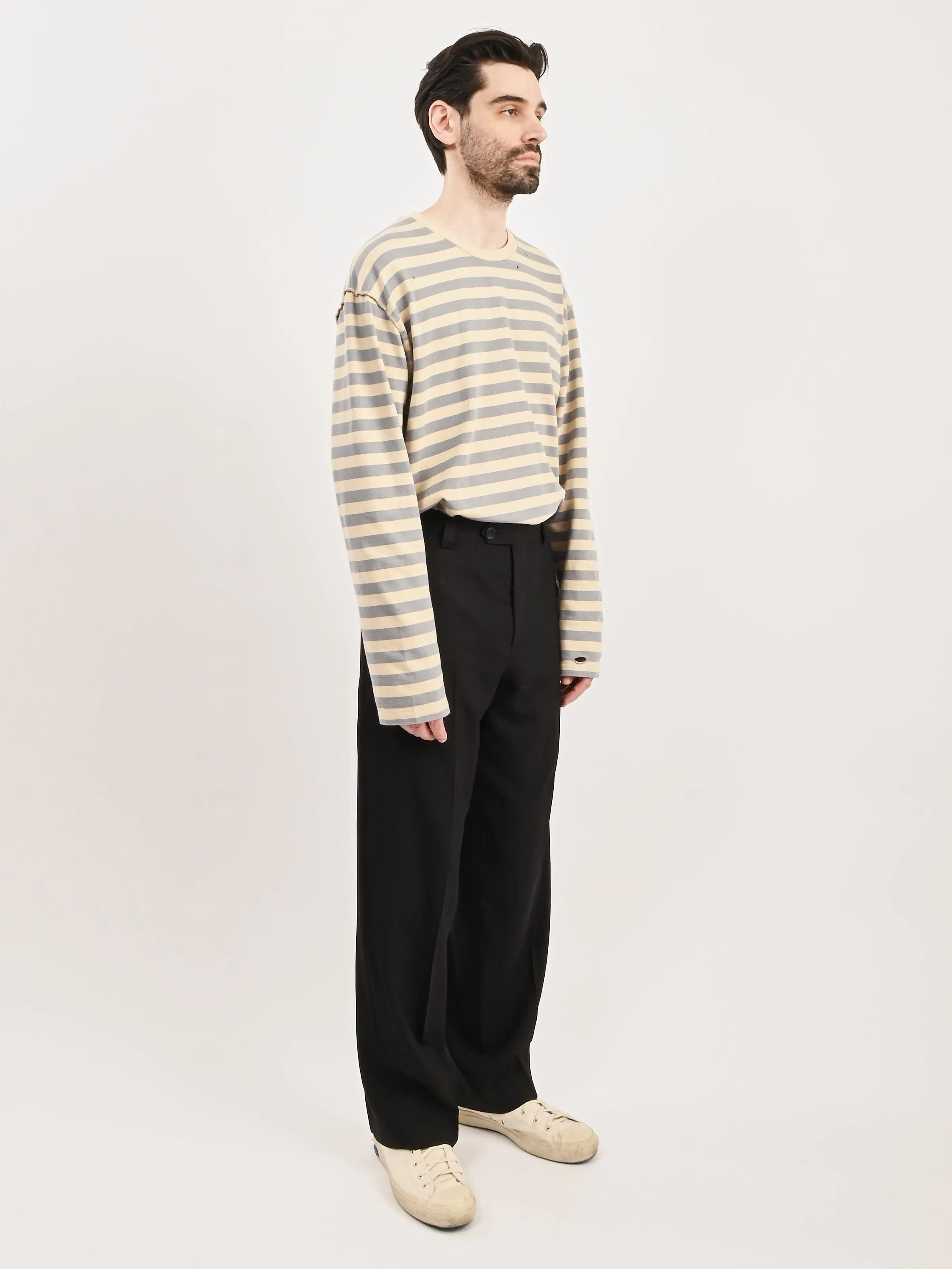 Black Tropical Wool Study Trousers