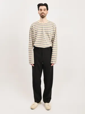 Black Tropical Wool Study Trousers