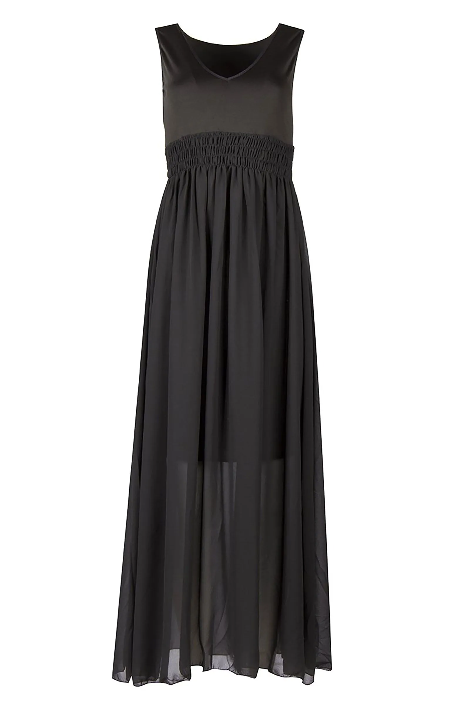 Black V-neck Maxi Dress