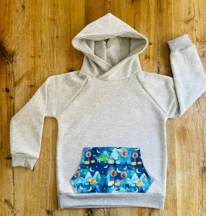 Blue Dinosaur Hoodie - Age 11