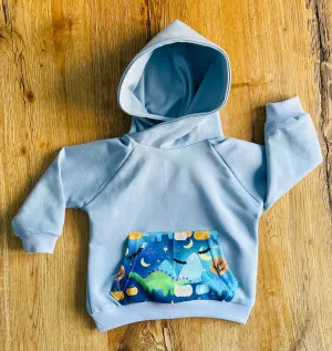 Blue Dinosaurs Hoodie - 3/4 Years
