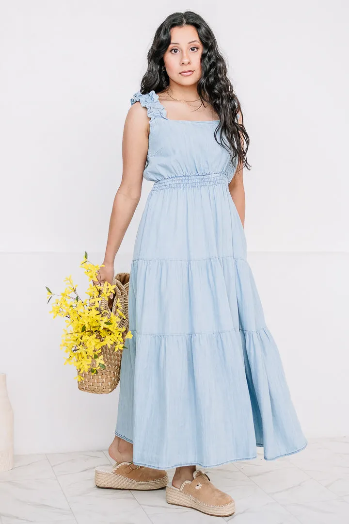 Bluebonnet Breeze Denim Maxi Dress
