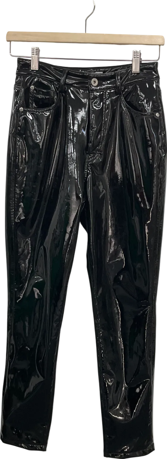 BOA Black Vinyl High Waisted Trousers UK XS