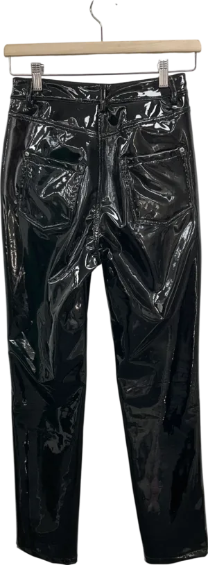 BOA Black Vinyl High Waisted Trousers UK XS