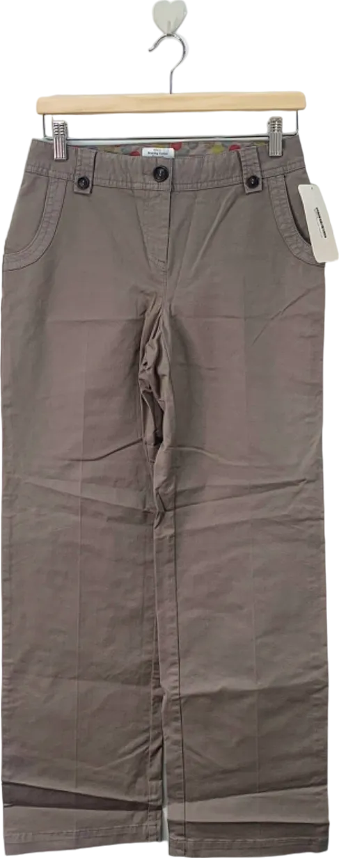 BODEN Grey Wide-leg Cotton Trousers UK 8 Long