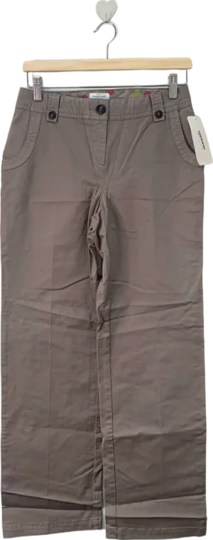 BODEN Grey Wide-leg Cotton Trousers UK 8 Long