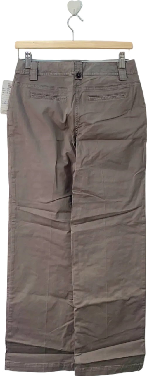 BODEN Grey Wide-leg Cotton Trousers UK 8 Long