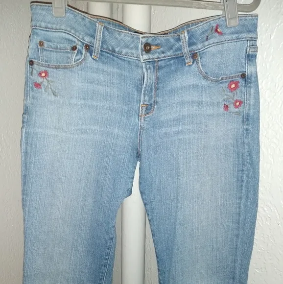 BOGO Lucky Brand Embroidered Flowers Hippie BootCut Stretch Jeans Floral Boot 6