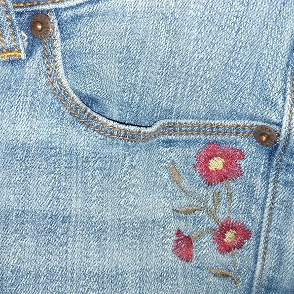 BOGO Lucky Brand Embroidered Flowers Hippie BootCut Stretch Jeans Floral Boot 6