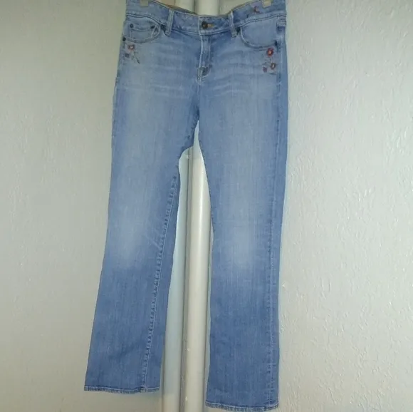 BOGO Lucky Brand Embroidered Flowers Hippie BootCut Stretch Jeans Floral Boot 6
