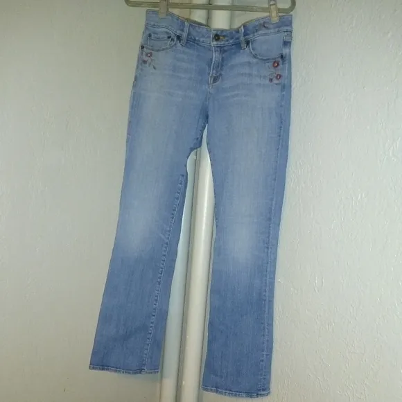 BOGO Lucky Brand Embroidered Flowers Hippie BootCut Stretch Jeans Floral Boot 6