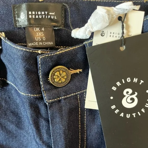 Bright &amp; Beautiful “Donna Rainbow Dreamer”High-Rise Flare Jeans Size 0 NWT