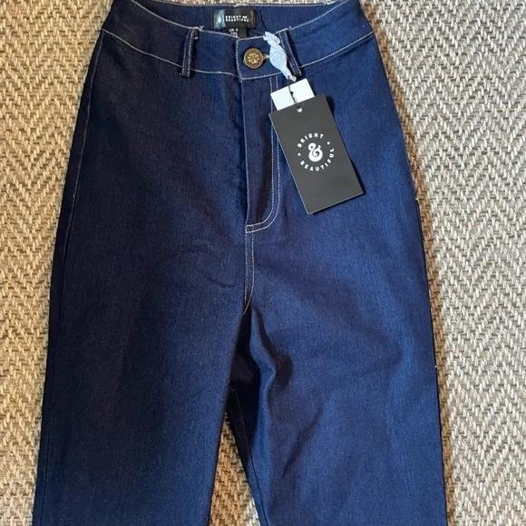 Bright &amp; Beautiful “Donna Rainbow Dreamer”High-Rise Flare Jeans Size 0 NWT