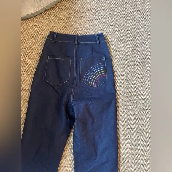 Bright &amp; Beautiful “Donna Rainbow Dreamer”High-Rise Flare Jeans Size 0 NWT
