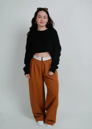 Britt Wide Leg Trousers - Brown